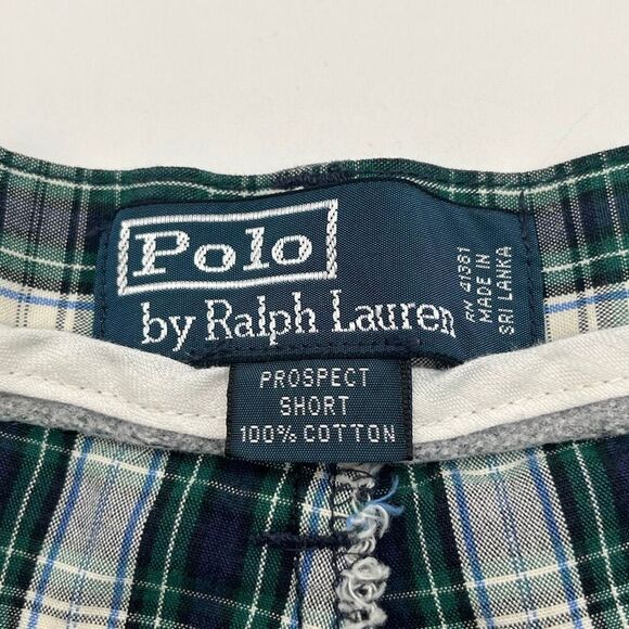 POLO RALPH LAUREN Men’s Shorts 38 Green Plaid Cotton Prospect Casual Golf Preppy - Picture 3 of 14